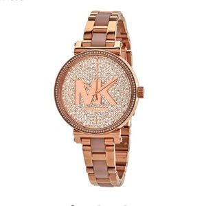 Michael Kors Sofie Quartz Crystal Rose Gold Dial